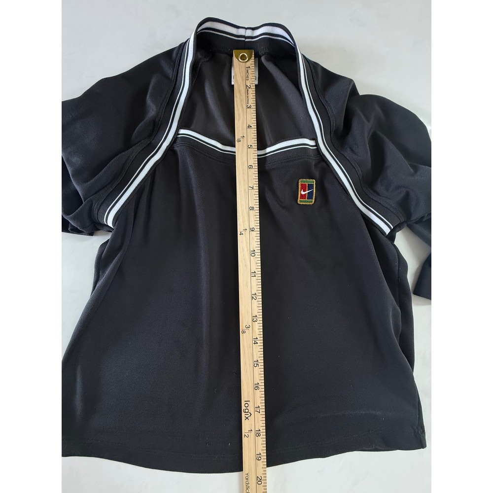 Nike Womens Tennis Pullover Top Black Boxy Dri Fit USA Size M Vintage - Picture 4 of 8